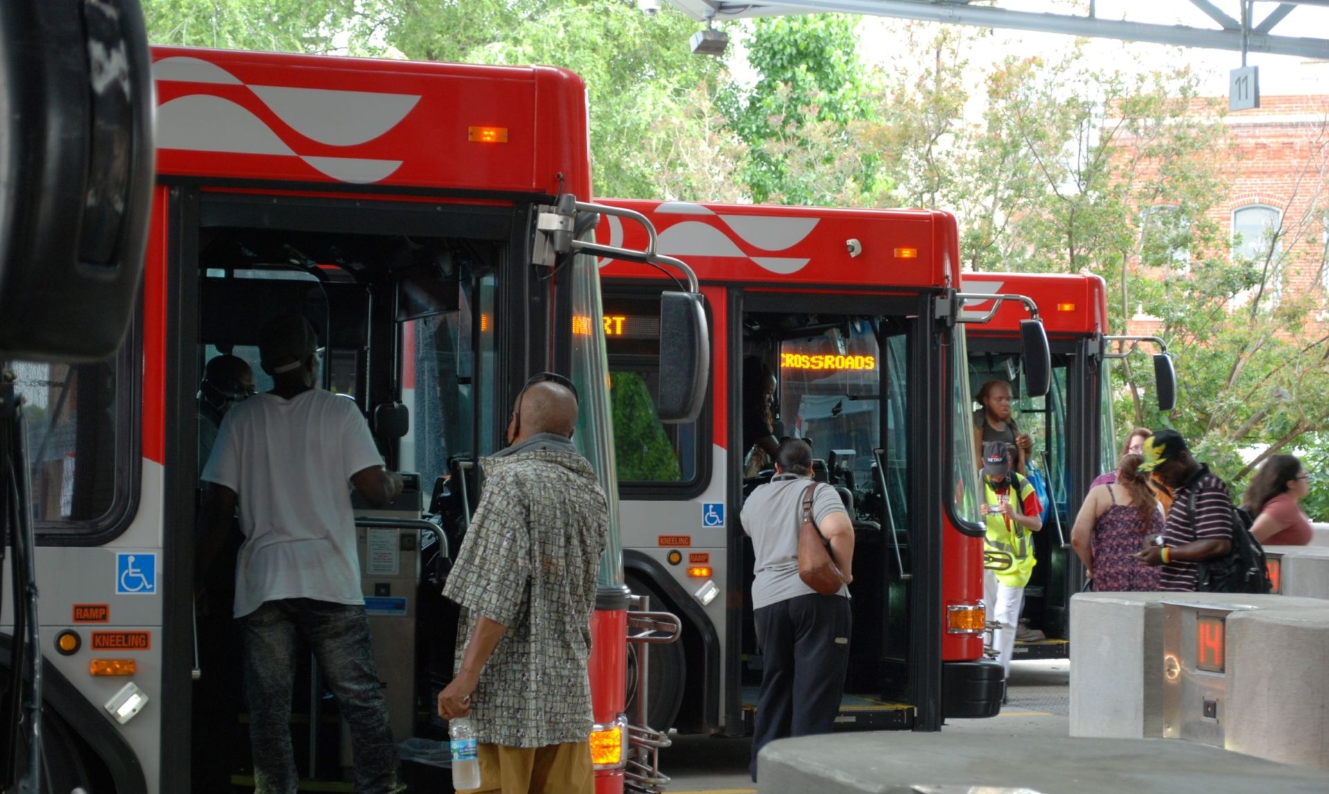 Metro Buses with Passengers